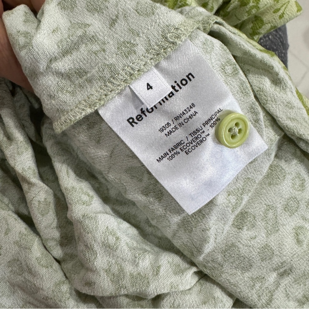 Reformation nat dress in light green floral NWT - Picture 7 of 7